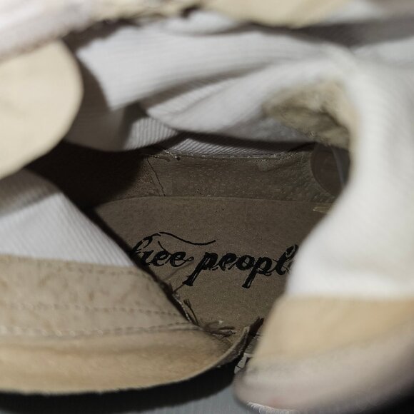 Free People Bren Knee High Boot Womens EU 38 Cream Embroidered Slouchy Boho NEW - Picture 12 of 15